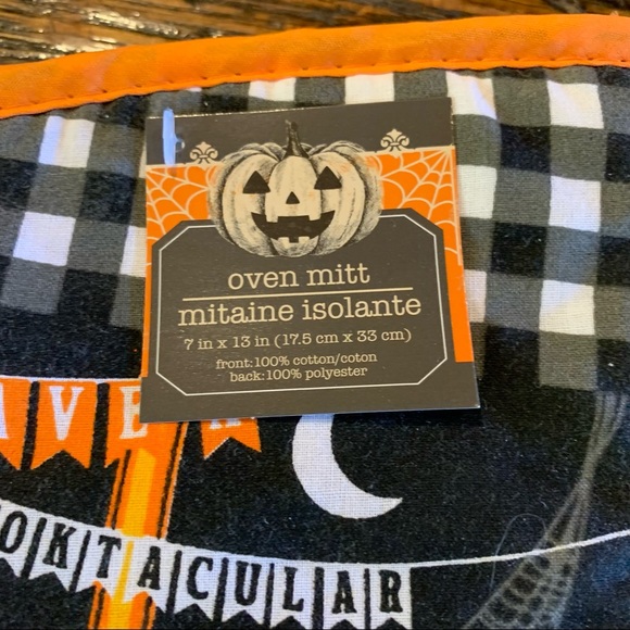 Halloween Kitchen Pot Pan Mitts Oven Spooky NWT - Picture 4 of 7